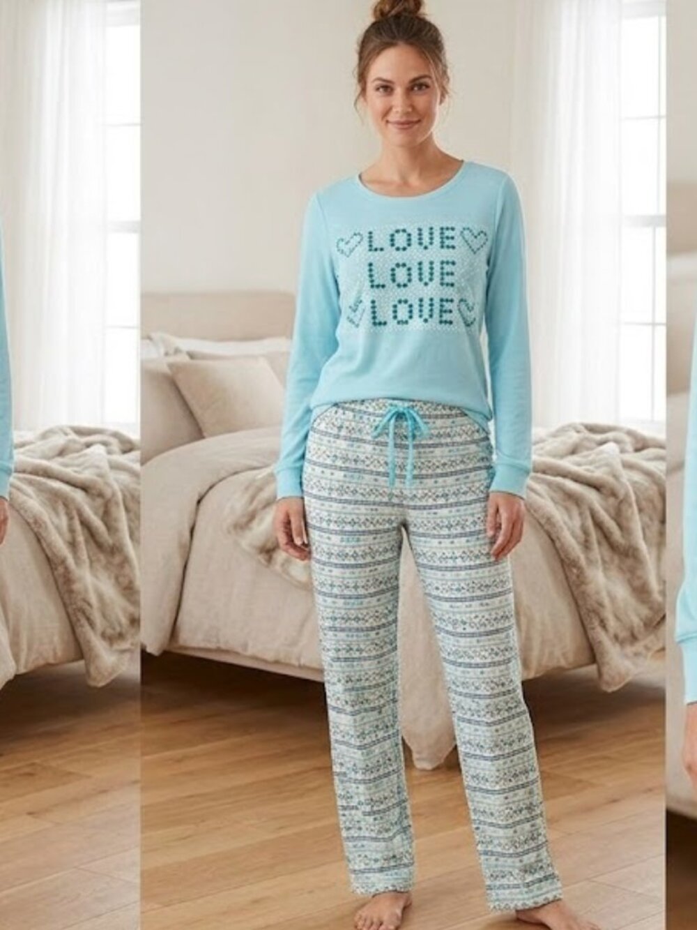 Women's Sonoma Goods for Life Henley Pajama Top & Flannel Pajama Pants Set